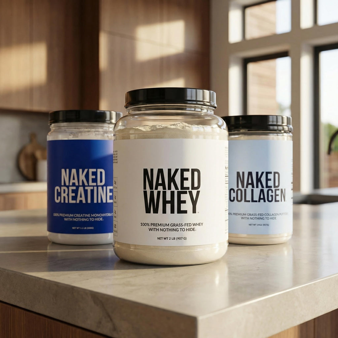Creatine monohydrate powder — part of a clean daily wellness stack