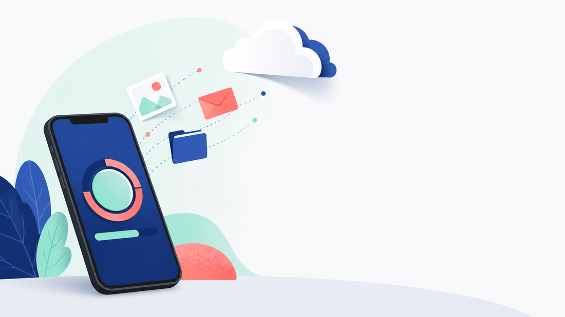 cloud syncing with modern smartphone illustration