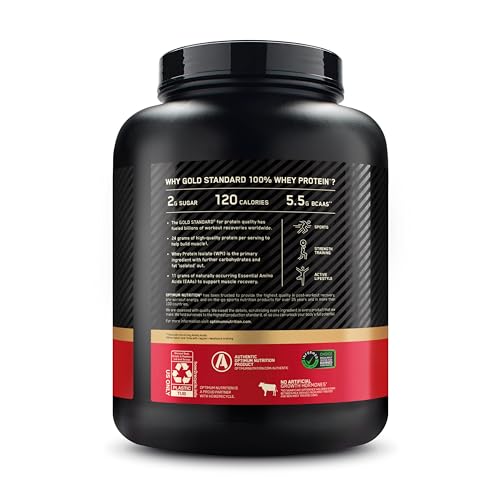 Optimum Nutrition Gold Standard 100% Whey Protein Powder, Cookies & Cream, 5 Pound (Packaging May Vary)
