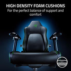 Razer Iskur V2 Gaming Chair: Adaptive Lumbar Support - Adjustable Lumbar Curve - High Density Foam Cushions - Reactive Seat Tilt &152-degree Recline - 4D Armrests - Fabric - Dark Grey