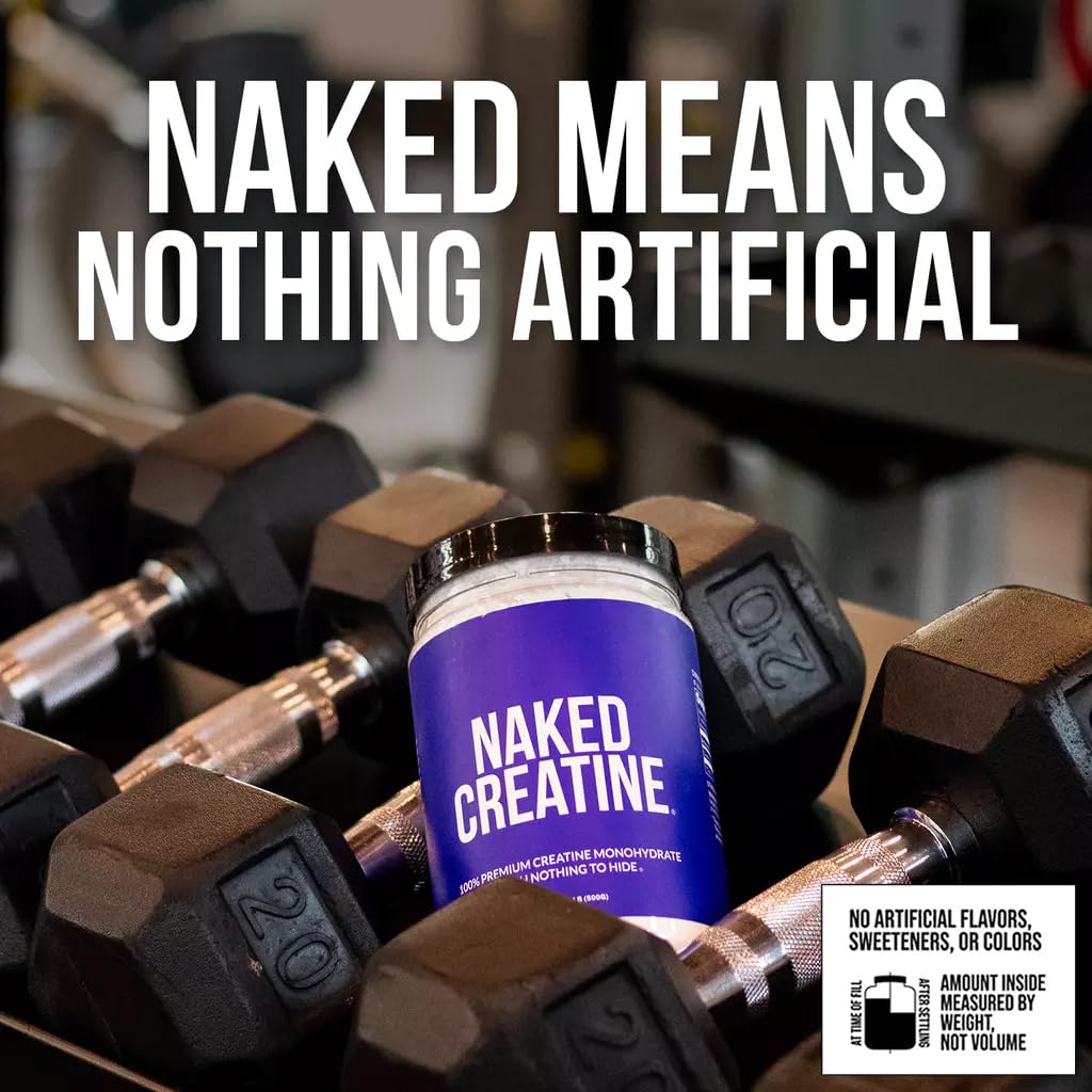 NAKED Pure Creatine Monohydrate Powder — Unflavored, 100 Servings