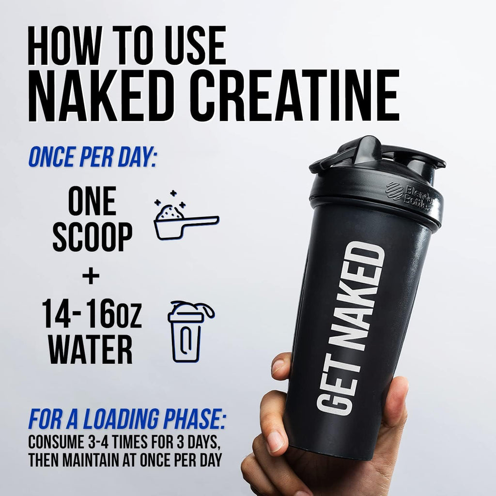 NAKED Pure Creatine Monohydrate Powder — Unflavored, 100 Servings