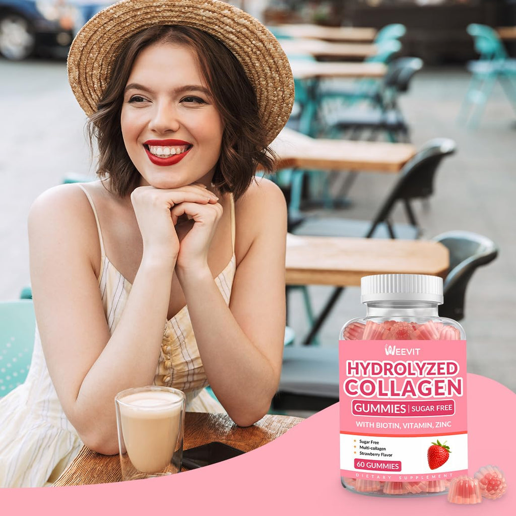 WEEVIT Sugar-Free Collagen Gummies — Biotin, Vitamin C, D & B12