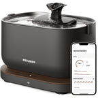 PETLIBRO stainless steel cat water fountain in black with smart pump and app monitoring
