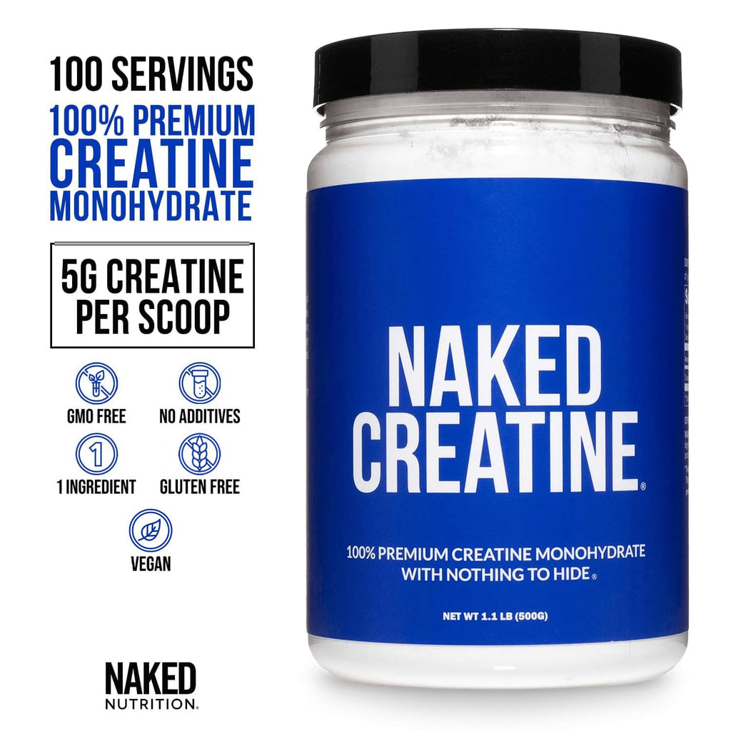 NAKED Pure Creatine Monohydrate Powder — Unflavored, 100 Servings