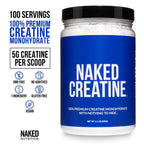 NAKED Pure Creatine Monohydrate Powder — Unflavored, 100 Servings