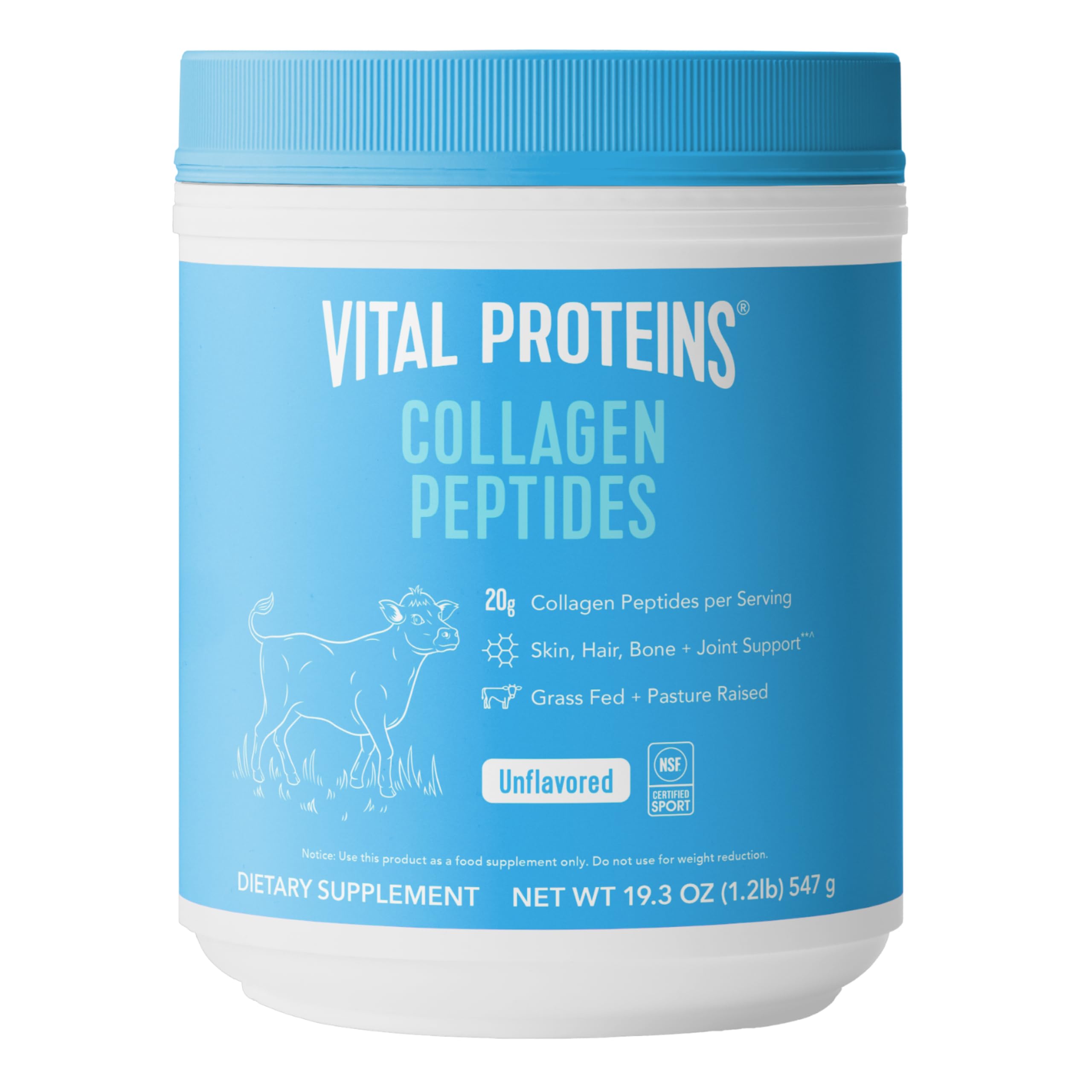 Vital Proteins Collagen Peptides powder unflavored grass fed 27 servings canister