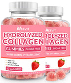 WEEVIT sugar-free collagen gummies with biotin vitamin C D B12 for skin hair nails and joint support