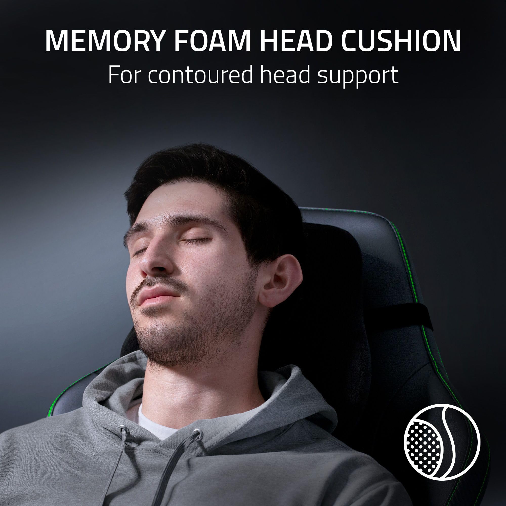 Razer Iskur V2 Gaming Chair: Adaptive Lumbar Support - Adjustable Lumbar Curve - High Density Foam Cushions - Reactive Seat Tilt &152-degree Recline - 4D Armrests - Fabric - Dark Grey