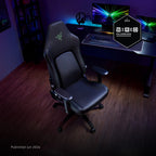 Razer Iskur V2 Gaming Chair: Adaptive Lumbar Support - Adjustable Lumbar Curve - High Density Foam Cushions - Reactive Seat Tilt &152-degree Recline - 4D Armrests - Fabric - Dark Grey