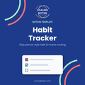 Scaling Better Notion Habit Tracker template — navy product graphic with checklist illustration
