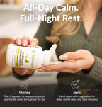BIOptimizers Magnesium Breakthrough supplement bottle being poured into hand for all-day calm and full-night rest