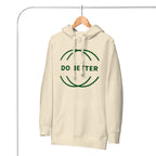 Do better hoodie cream city cream-colored hoodie with green do better print and front pocket