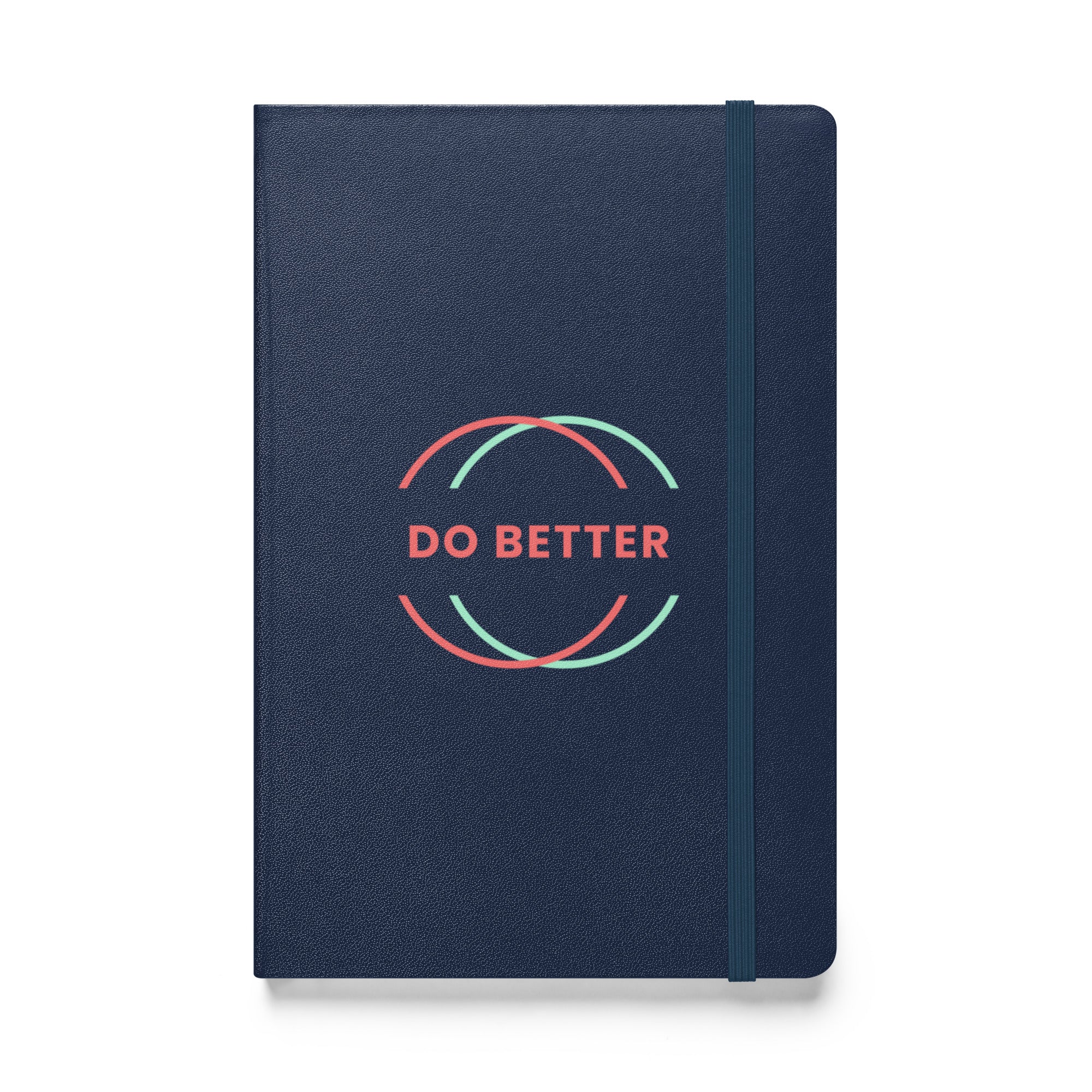 Scaling Better navy blue notebook with Do Better text and elastic band closure