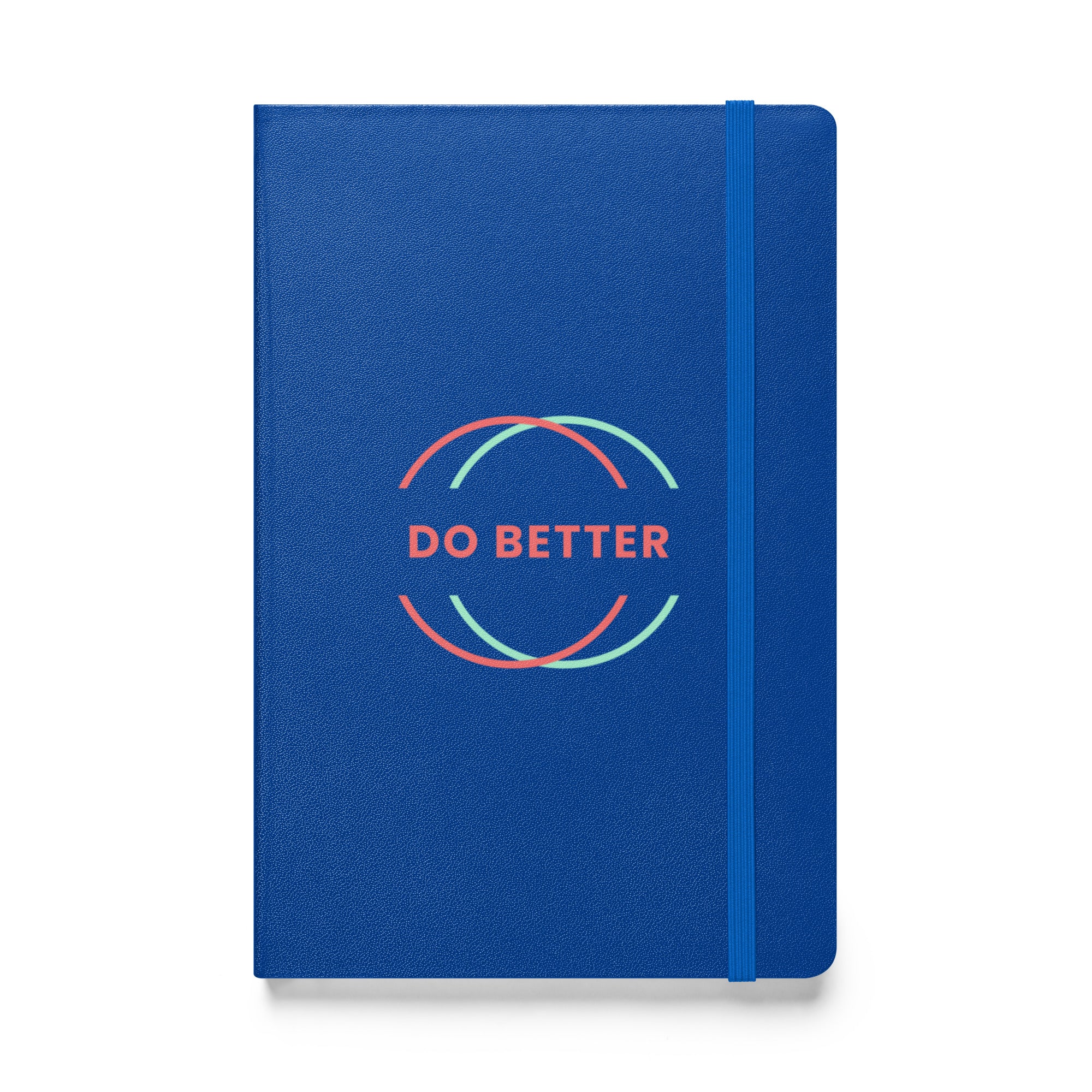 Do Better motivational hardcover notebook by Scaling Better in blue with elastic band closure