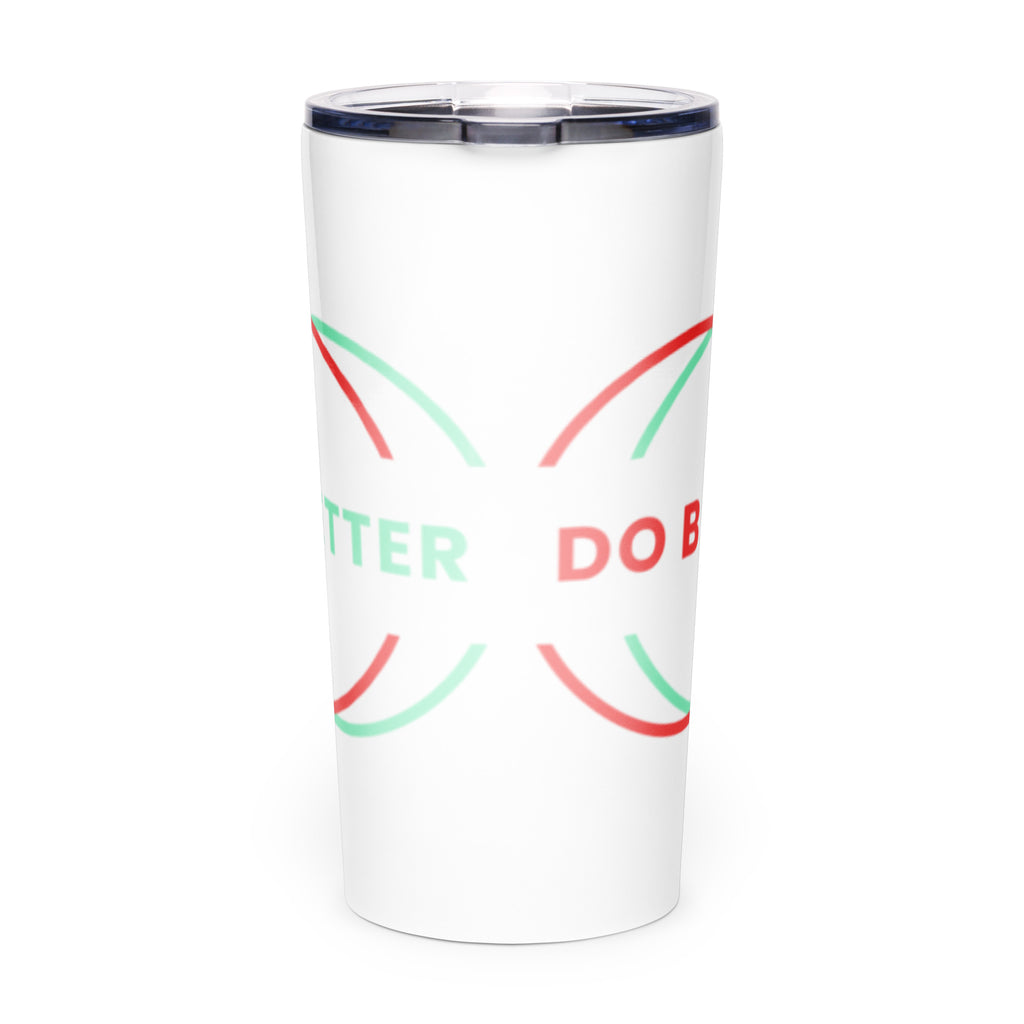 White do better tumbler with colorful modern design and clear lid by Scaling Better