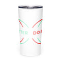 White do better tumbler with colorful modern design and clear lid by Scaling Better