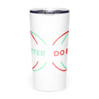 White do better tumbler with colorful modern design and clear lid by Scaling Better