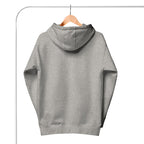 Gray Do Better Hoodie by Scaling Better shown from the back with hood and long sleeves