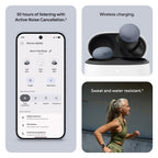 Google Pixel Buds Pro 2 wireless earbuds with 30 hours active noise cancellation wireless charging sweat and water resistant